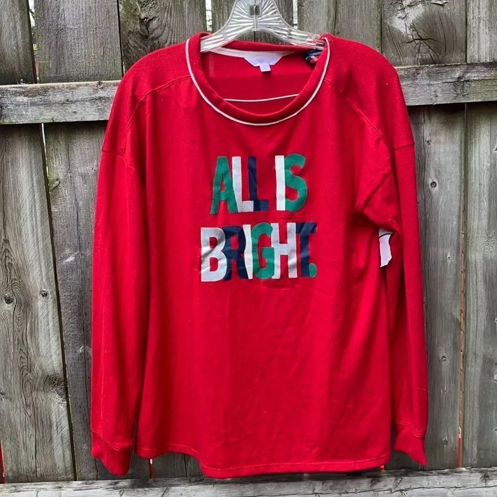 Secret Treasures holiday pj top sz. M NWT